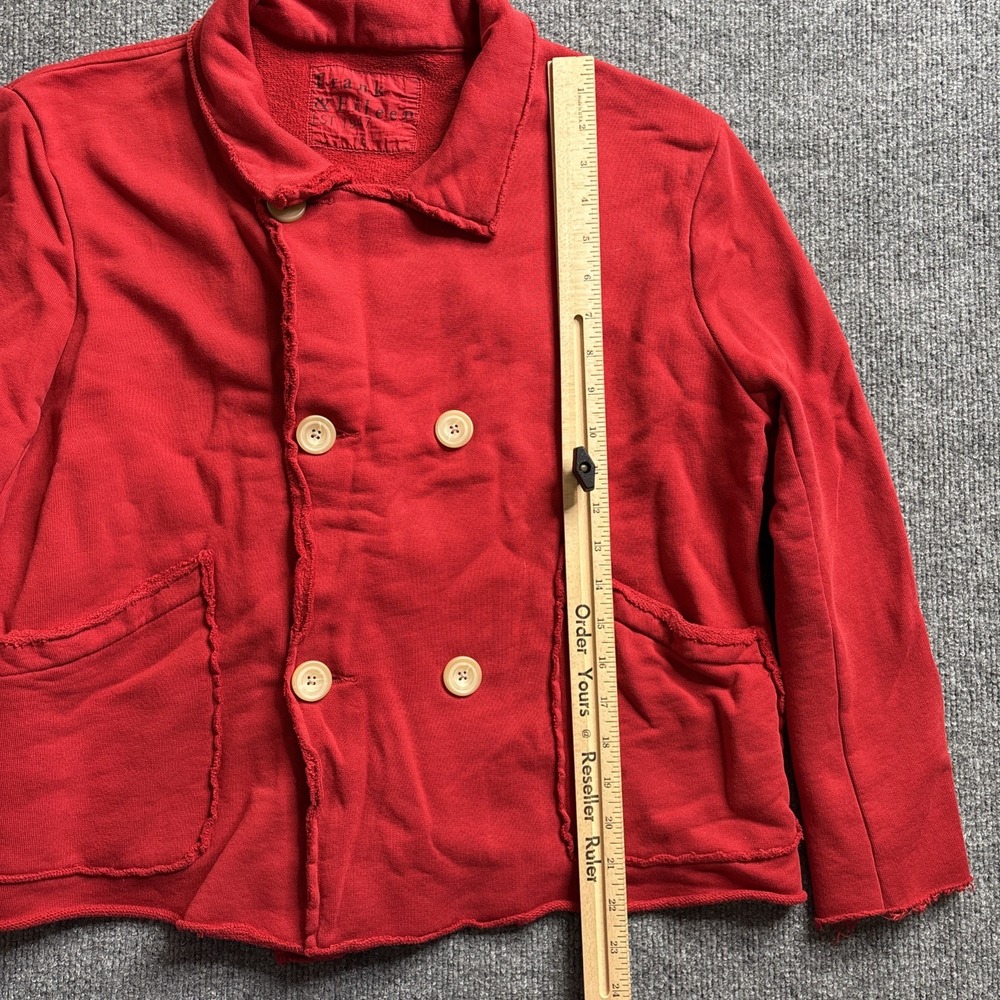 Frank & Eileen Tee Lab Jacket Women's Large Red Belfast LabCrop French Terry - Picture 3 of 9